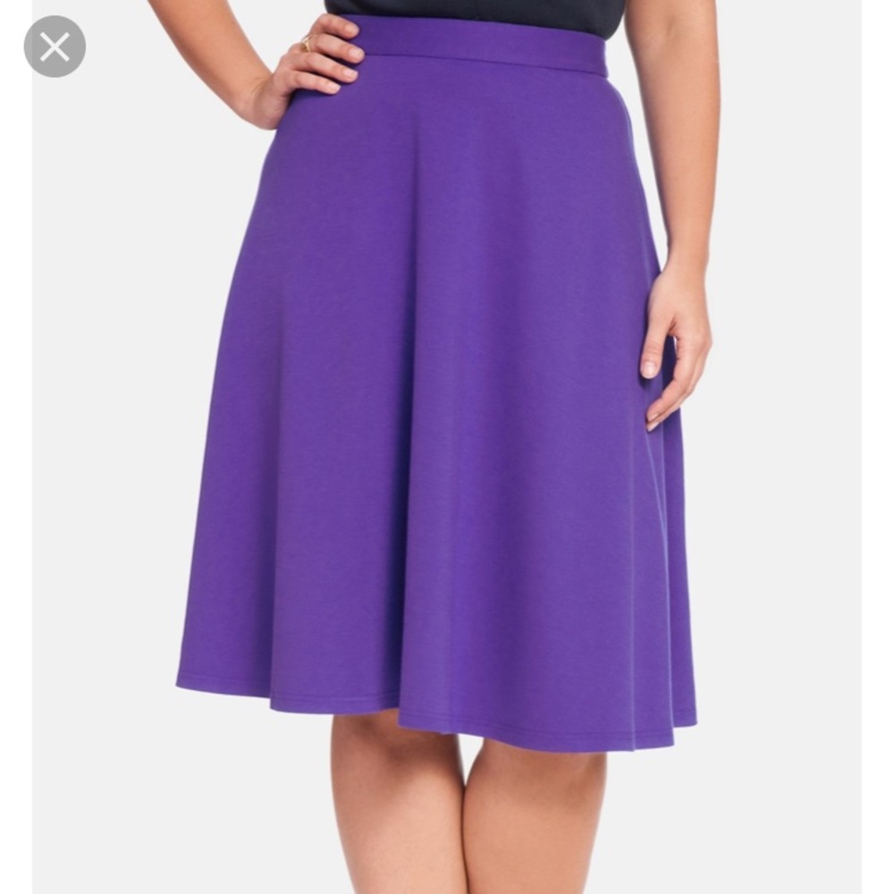NWOT - Eloquii Ponte circle skirt blue/purple